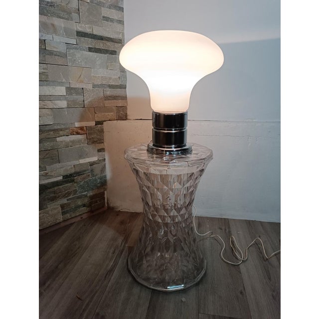 Silver Murano Glass Mushroom Lamp, 1970s For Sale - Image 8 of 10