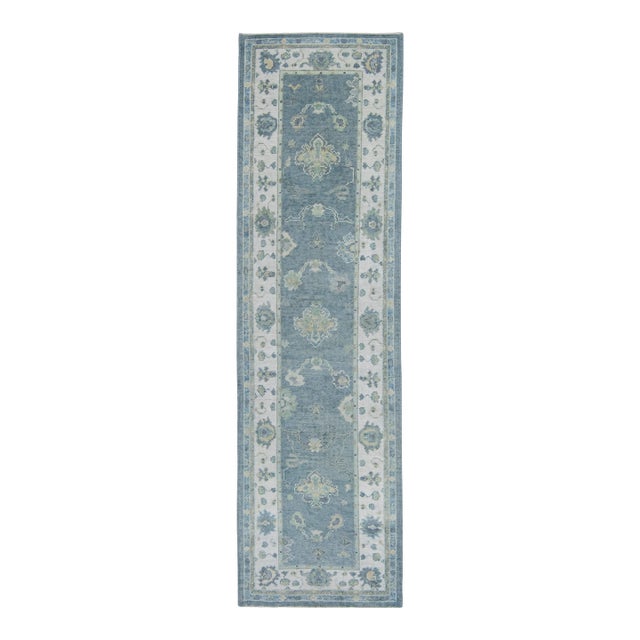Turkish Oushak Rug 2'11" x 10'1" #19182 For Sale