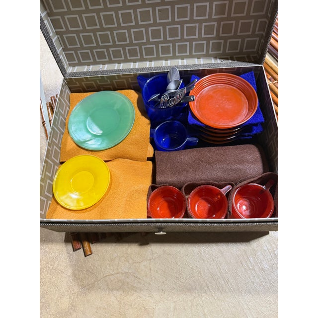1930s J. Pressman & Co. Vintage Molded Depression Glass Children’s Toy Tea & Dinnerware Set - Set of 38 For Sale - Image 9 of 11