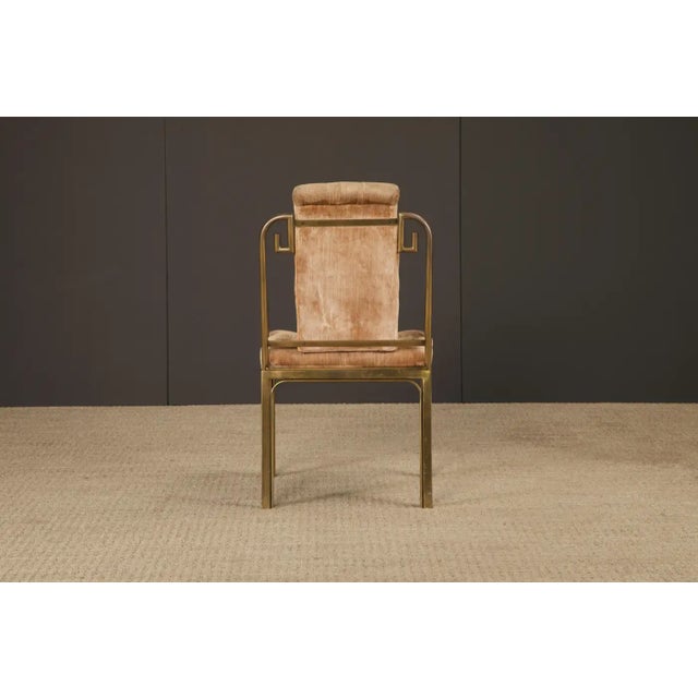 Greek Key Brass & Velvet Dining Chairs by Mastercraft, C. 1970 Italy, Set of 6 For Sale - Image 16 of 18