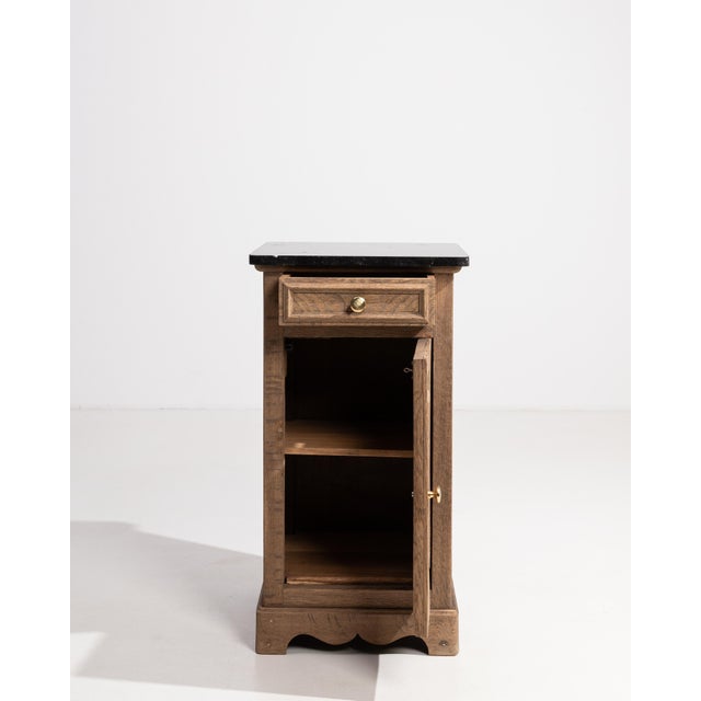 Early 20th Century Oak Louis Philippe Side Table With Marble Top For Sale In Greensboro - Image 6 of 17