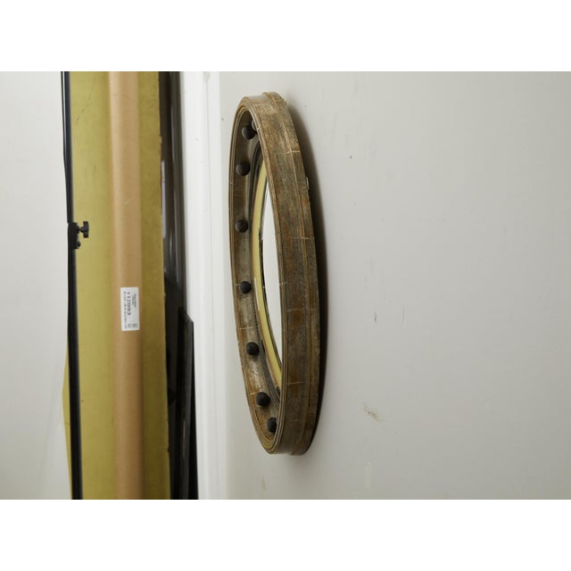 Silver English 1900s Silver Leaf Beaded Convex Bullseye Mirror with Ebonized Accents For Sale - Image 8 of 9