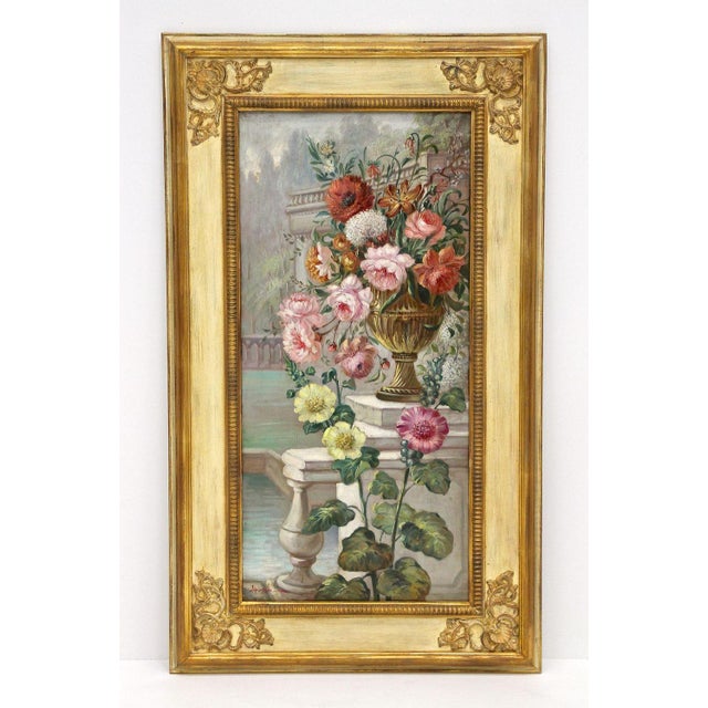 Vittorio Landi, Floral Still Lifes, Oil Paintings, 1990, Framed, Set of 2 For Sale - Image 11 of 18