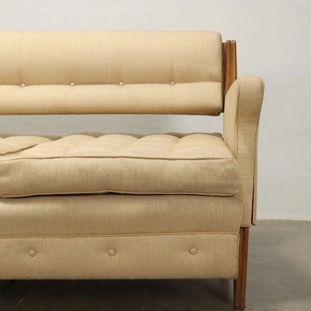 Vintage Three-Seater Sofa in Wood, 1950s For Sale - Image 5 of 12