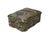 This vintage Chinese porcelain box features a lobed, rectangular silhouette delicately painted in vibrant famille rose...