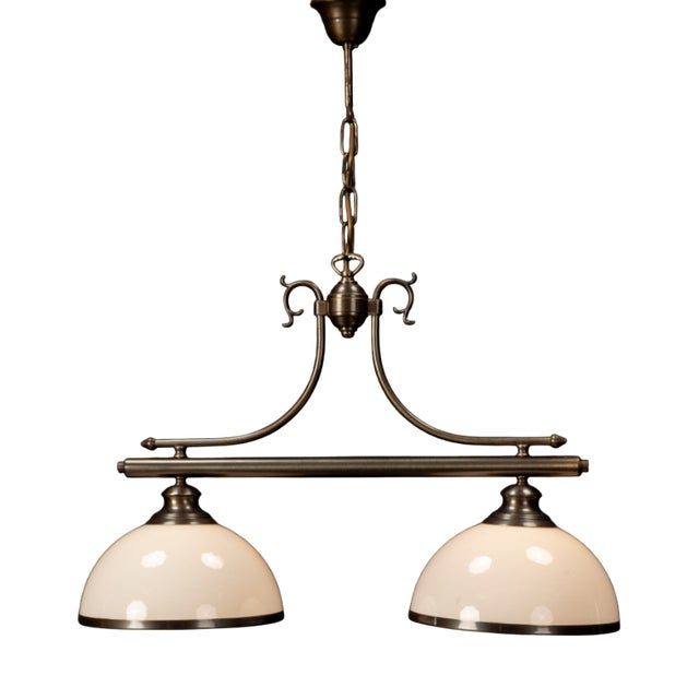 Double Ceiling Pendant Light with Frosted Glass by Neukro Menden, 1980s For Sale