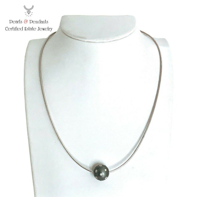 Fine Quality Tahitian South Sea Pearl Diamond Necklace 14k Gold Italy Certified $3950 920458 This is a Unique Custom Made...