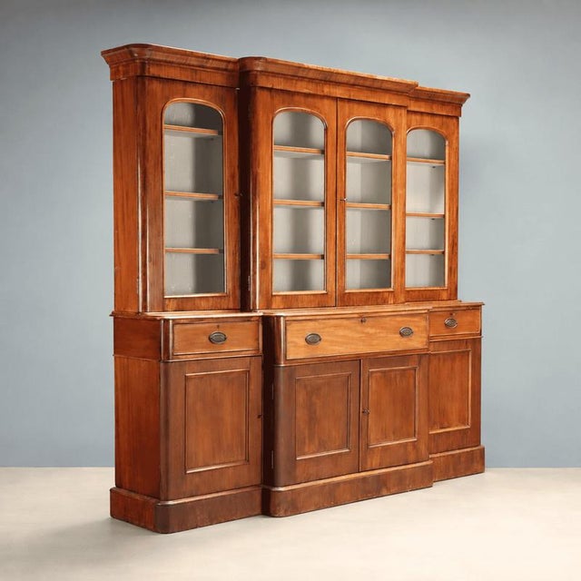 Mahogany Three-Section Bookcase with Top For Sale - Image 15 of 15