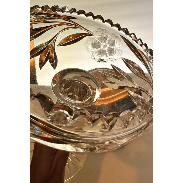 Antique American Brilliant Period Comport Bubble Stem For Sale - Image 4 of 9