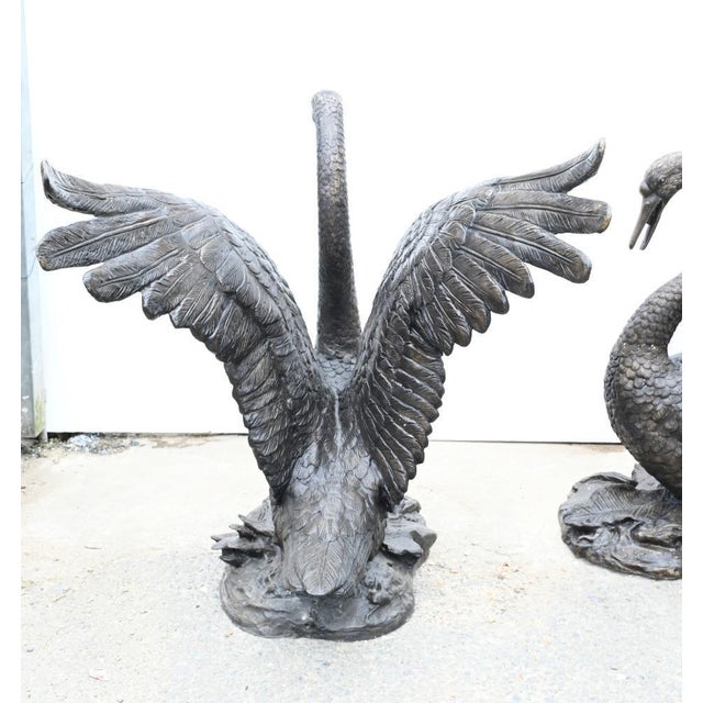 Large Swan Statue in Bronze For Sale - Image 9 of 12