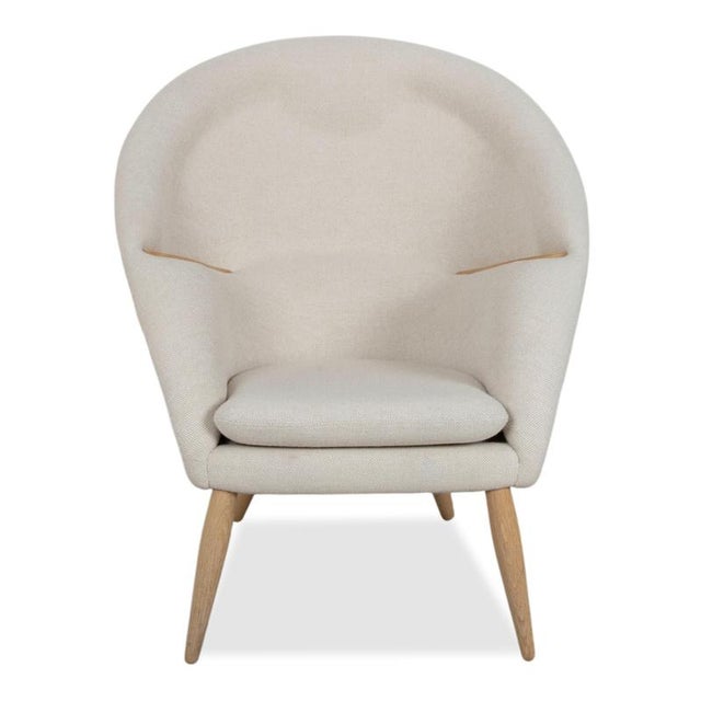 Set of Oda Lounge Chair and Ottoman in Cream Upholstery from Audo Copenhagen For Sale - Image 17 of 18