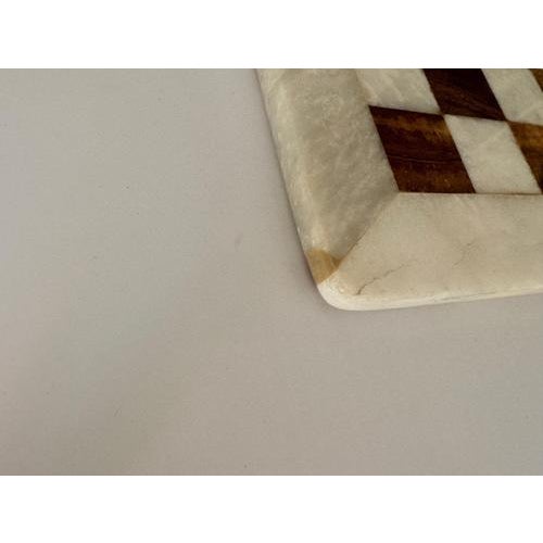Gemstone White and Brown Chess Board in Onyx and Marble For Sale - Image 7 of 9