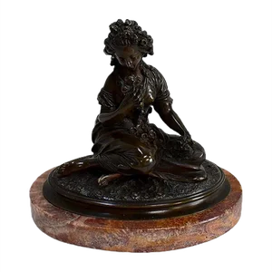 Bronze Patina Brune of Girl With Flowers, 20th Century