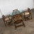 Handsome original StavOak dining table or game table and glass top with four (4) chairs designed by Jobie G. Redmond and...