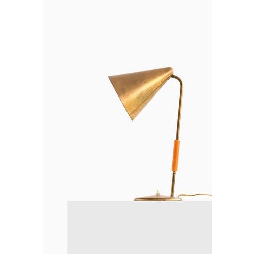 Table Lamp in Brass and Lacquer, 1950s For Sale - Image 3 of 9