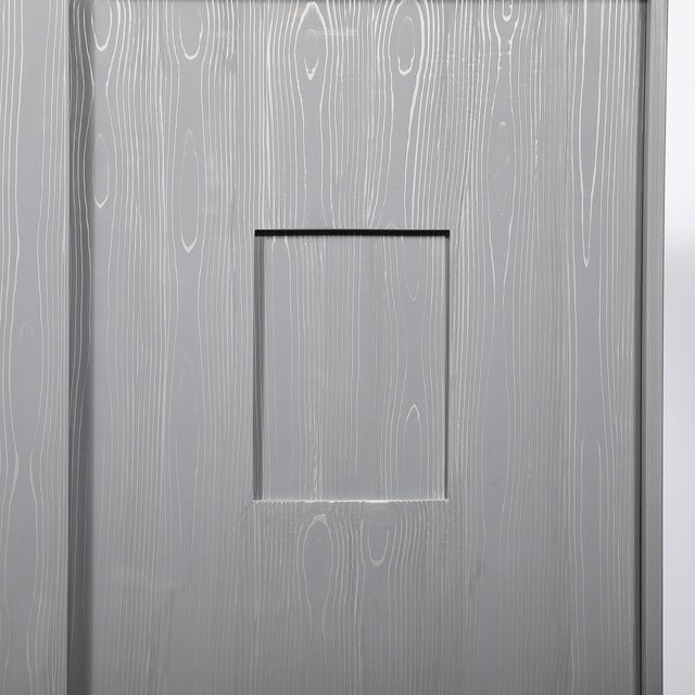Wood Mid-Century Modern Silver Cerused Oak Gentleman's Chest by John Stuart Inc. For Sale - Image 7 of 18