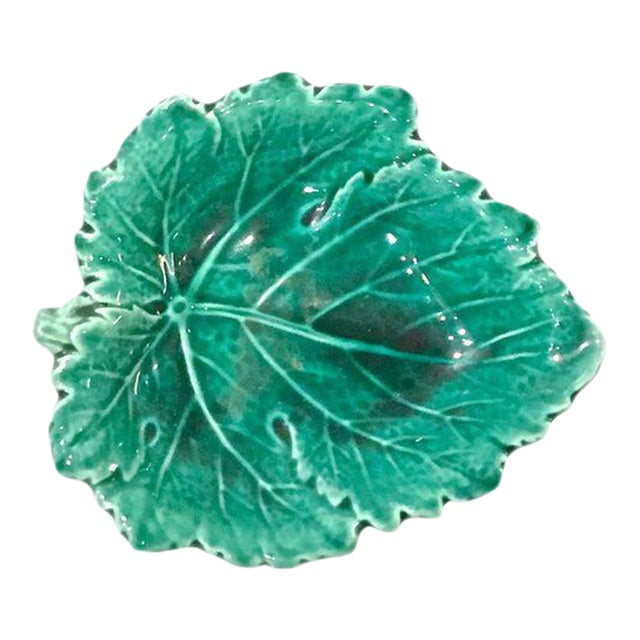 Antique Wedgwood Majolica Leaf Dish For Sale