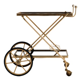 French Brass-Framed Trolley from Maison Jansen, 1960s For Sale
