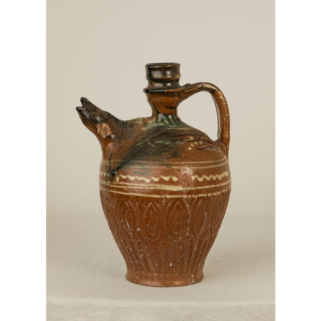 French Provincial Antique Zoomorphic Earthenware Ewer, Southern France/Northern Italy, 19th Century For Sale - Image 3 of 5