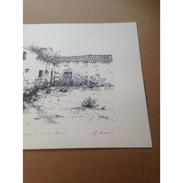 Carmelo Linciano, Courtyard Dwelling, Merine, Lithograph, 1985 For Sale - Image 3 of 8