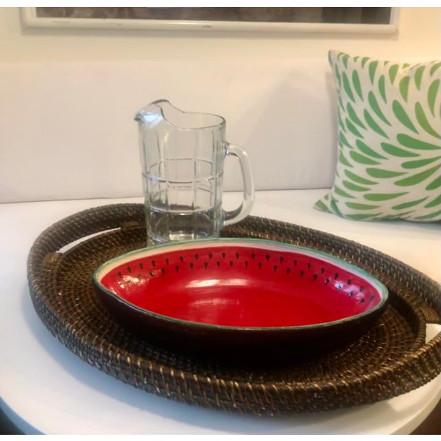 1970s 1970's Trompe-l'Oeil Folk Art Watermelon Bowl For Sale - Image 5 of 12