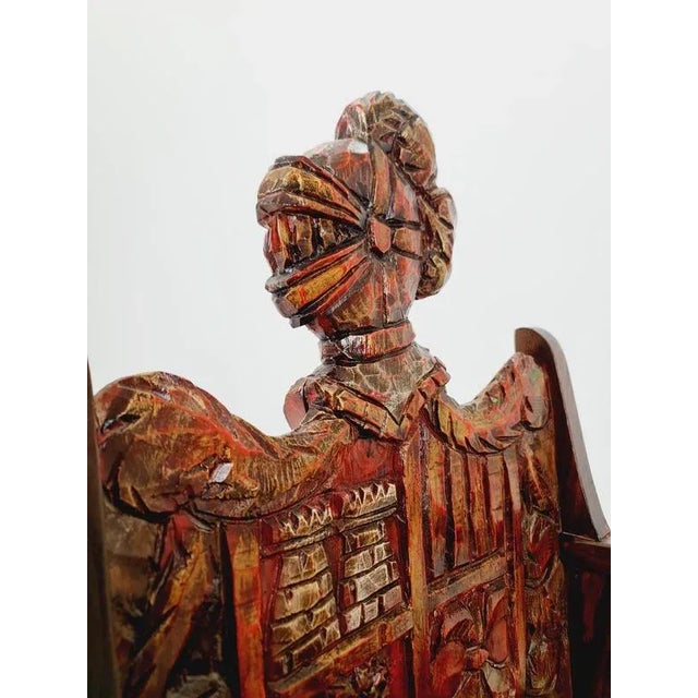 Antique Spanish Hand-Carved Wood Rocking Armchair, 1900s For Sale - Image 6 of 18