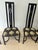 Four black lacquer Art Nouveau style dining chairs. Comfortably arched high backs and clean, intact artichoke design...