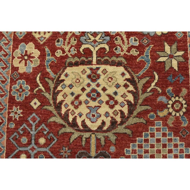 Suzani Runner 2’6” X 9’10” Red Wool Traditional Hand-Knotted Oriental Rug For Sale - Image 9 of 14