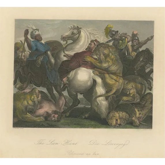 Carse after P.P. Rubens, Lion Hunt, Engraving on Paper For Sale