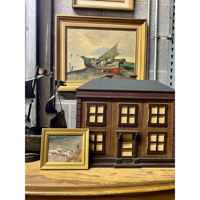 Vintage Mini Selection Painting of Shepherdess and Sheep For Sale - Image 9 of 11