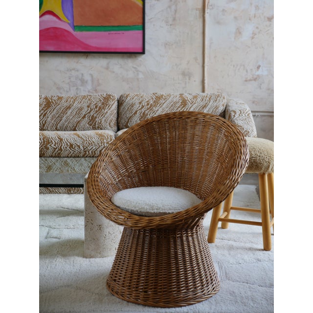 Wood Mid-Century Italian Rattan Lounge Chairs - Set of 2 For Sale - Image 7 of 7