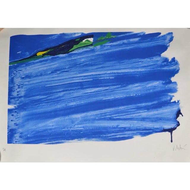 Contemporary Olivier Debré (1920-1999) “Bleu De Loire” Circa 1990 Lithography, Proof Justified and Signed For Sale - Image 3 of 10