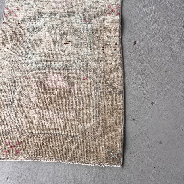 Turkish 1960s Turkish Small Miniature Neutral Rug - 1’7x3’2 For Sale - Image 3 of 5