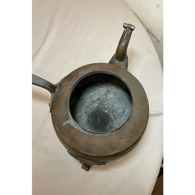 Copper Antique 1800's Handmade Dovetailed Copper Wrought Iron Swedish Tea Kettle Pot For Sale - Image 8 of 11