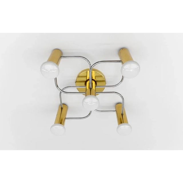 Sculptural silber / gold wall light flush mount by leola, 1970s germany dimensions: height: 6.19 in ( 16 cm ) width: 17.72...