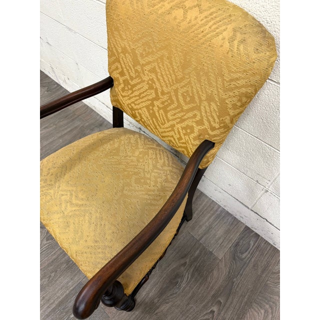 Vintage Spanish Revival Renaissance Revival Walnut Armchair For Sale - Image 9 of 14