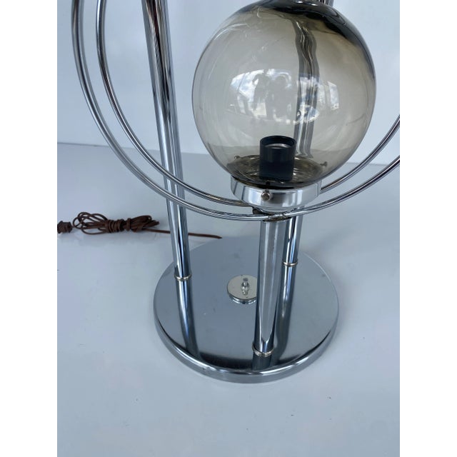 Vintage Midcentury Space Age Chrome Orbs and Rings ThreeTiered Table