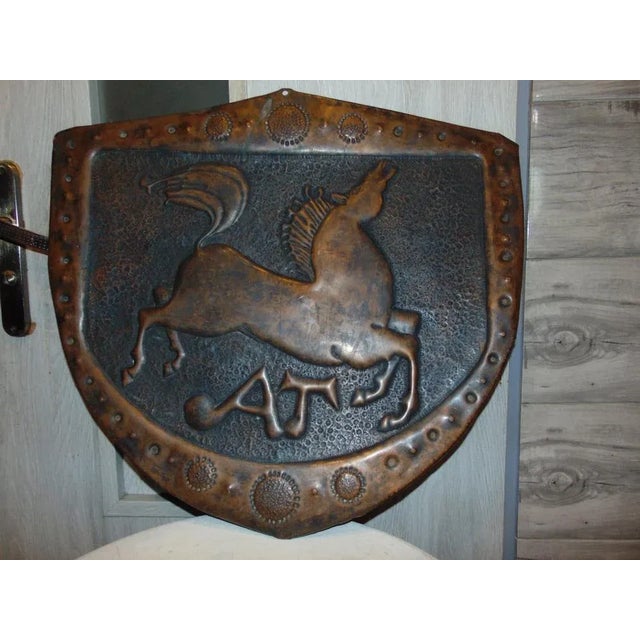 Metal Vintage Pre-War Copper Coat of Arms For Sale - Image 7 of 7