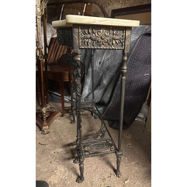 1950s Onyx Top Console Table For Sale In New York - Image 6 of 12