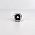 Large Vintage Sterling Silver, Onyx Cabochon, & Diamond Men's Signet Style Ring For Sale - Image 13 of 15