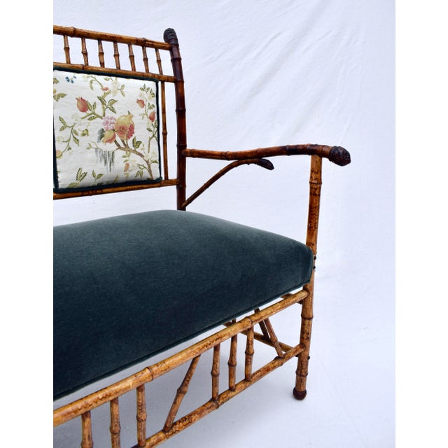Late 19th Century 19th Century Aesthetic Movement Tortoise Bamboo Settee For Sale - Image 5 of 12