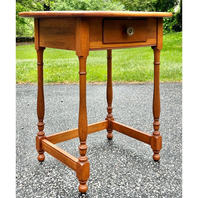 1940s Small Vintage 1940’s Colonial Style Walnut Writing Table For Sale - Image 5 of 9