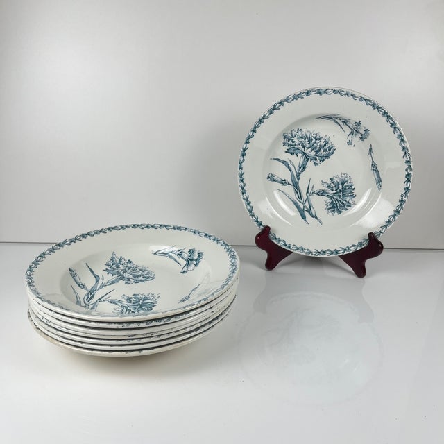 Antique Soup Plates from KG Lunéville, 1890s, Set of 8 For Sale - Image 3 of 15