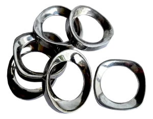Vintage Silverplate Modernist Napkin Rings, Set of 6