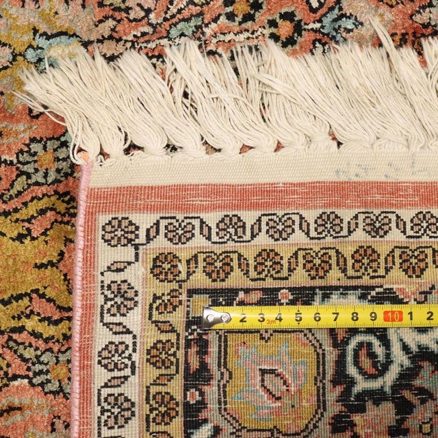 Beige Srinagar Rug in Cotton and Silk, India For Sale - Image 8 of 9
