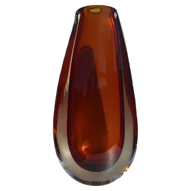 Red Scarabeo Vase by Gino Cenedese, 1990s For Sale