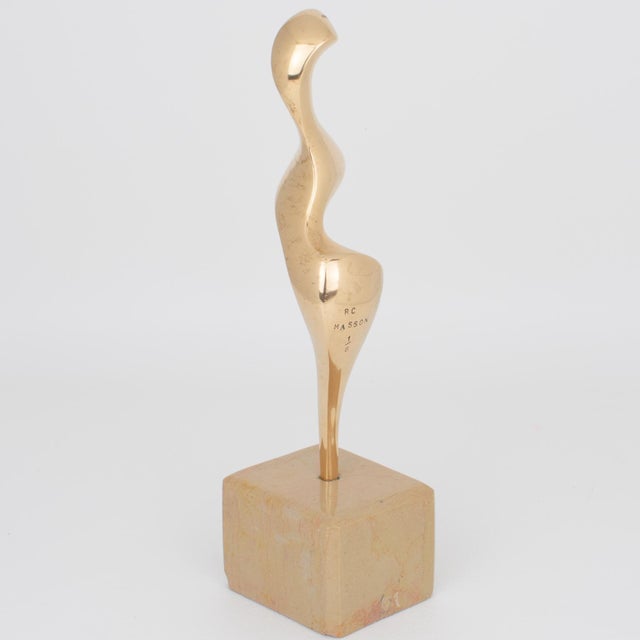 Metal Roland Masson Abstract Organic Bronze Sculpture on Marble Base, circa 1990 For Sale - Image 7 of 13
