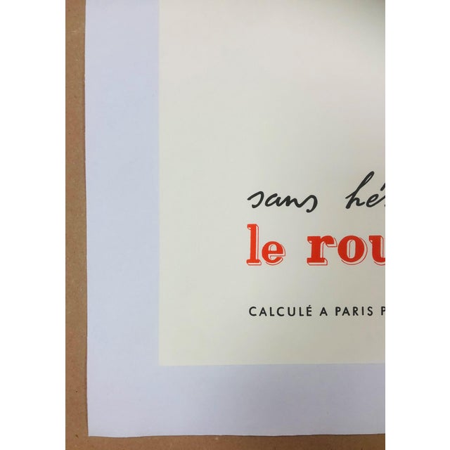 Original Vintage Le Rouge Baiser Offset Lithograph Poster Linen Backed on Canvas by René Gruau, 1970s For Sale - Image 16 of 18