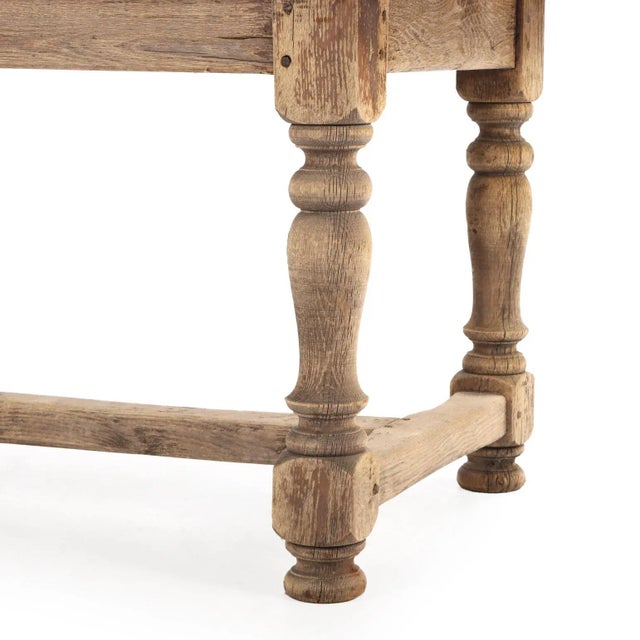 19th Century A Rustic French Oak Farm Table, 19th C. For Sale - Image 5 of 5