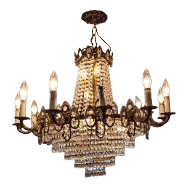 Antique Crystal Chandelier For Sale